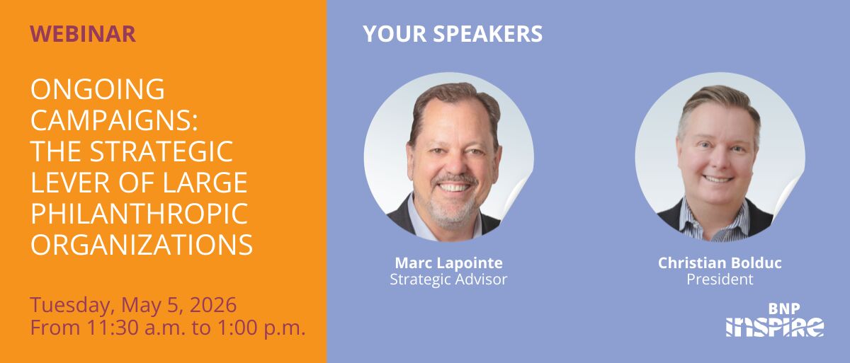 Webinar Ongoing campaigns the strategic lever of large philanthropic organizations